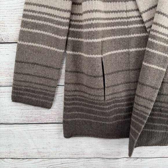 Vince Striped Brown and Tan Cardigan - Picture 5 of 11